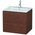 Duravit L-Cube 19" Single Wall Mounted Vanity Cabinet - Less Vanity Top American Walnut