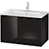 Duravit L-Cube 19" Single Wall Mounted Vanity Cabinet - Less Vanity Top Black High Gloss