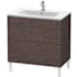 Duravit L-Cube 19" Single Wall Mounted Vanity Cabinet - Less Vanity Top Brushed Dark Oak
