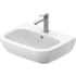 Duravit D-Code 21-5/8" Specialty Ceramic Wall Mounted Bathroom Sink with Overflow and 3 Faucet Holes at 8" Centers White / Glazed Underside