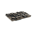Du Verre Offset 1" Center to Center Textured Geometric Mosaic Cabinet Handle / Drawer Pull Antique Brass