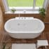Eago Alfi Trade 71" Free Standing Acrylic Soaking Tub with Center Drain, Drain Assembly and Overflow White