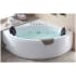 Eago 84"Acrylic Whirlpool Tub for Corner Installation with Front Drain, Chromotherapy Lighting and Ozone Disinfector White