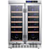 EdgeStar 24 Inch Wide 36 Bottle Built-In Wine Cooler with Dual Cooling Zones and French Doors Stainless Steel