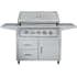 EdgeStar 89000 BTU 42 Inch Wide Natural Gas Free Standing Grill and Cart with Rotisserie and LED Lighting Stainless Steel