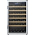 EdgeStar 20 Inch Wide 44 Bottle Capacity Free Standing Wine Cooler with Reversible Door and LED Lighting Stainless Steel