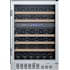 EdgeStar 24 Inch Wide 46 Bottle Built-In Dual Zone Wine Cooler with Reversible Door and LED Lighting Stainless Steel