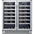 EdgeStar 30 Inch Wide 56 Bottle Capacity Built-In French Door Wine Cooler with Door Locks Stainless Steel