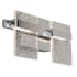 Eglo Madrona 2 Light 15" Wide LED Vanity Light with Seedy Acrylic Shades Stainless Steel