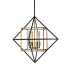 Eglo Pryor 4 Light 27" Wide Square Chandelier Black / Gold