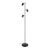 Eglo Chatterton 3 Light 64" Tall Spotlight Floor Lamp Structured Black / Wood Accent