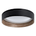 Eglo Ester 15" Wide LED Flush Mount Drum Ceiling Fixture Black / Sandalwood / White