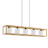 Eglo Granados 5 Light 46" Wide Linear Pendant Natural Wood