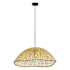 Eglo Sambucona 28" Wide Pendant Matte Black / Natural