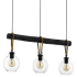 Eglo Roding 3 Light 35" Wide Commercial Wood Linear Pendant Structured Black