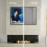Electric Mirror Eclipse 54" W x 33-1/4" H Square Metal Framed Bathroom Mirror Gloss Black