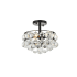 Elegant Lighting Savannah 3 Light 12" Wide Semi-Flush Bowl Ceiling Fixture with Clear Crystal Accents Black