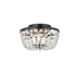 Elegant Lighting Cora 3 Light 10" Wide Semi-Flush Bowl Ceiling Fixture with Clear Crystal Accents Black