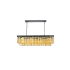 Elegant Lighting Sydney 12 Light 50" Wide Crystal Linear Chandelier with Golden Teak Royal Cut Crystals Matte Black