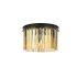 Elegant Lighting Sydney 3 Light 16" Wide Flush Mount Drum Ceiling Fixture with Golden Teak Royal Cut Crystals Matte Black