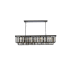 Elegant Lighting Sydney 12 Light 60" Wide Crystal Linear Chandelier with Silver Shade Royal Cut Crystals Matte Black