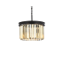 Elegant Lighting Sydney 3 Light 16" Wide Crystal Pendant with Golden Teak Royal Cut Crystals Matte Black