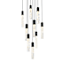 Elegant Lighting Aurora 20" Wide Crystal Multi Light Pendant Black