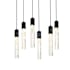 Elegant Lighting Aurora 32" Wide Crystal Linear Pendant Black