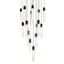 Elegant Lighting Aurora 30" Wide Crystal Multi Light Pendant Black