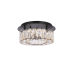 Elegant Lighting Monroe 12" Wide LED Semi-Flush Ceiling Fixture with Clear Crystal Accents Black