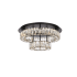 Elegant Lighting Monroe 22" Wide LED Semi-Flush Ceiling Fixture with Clear Crystal Accents Black