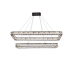 Elegant Lighting Monroe 50" Wide LED Crystal Linear Chandelier with Clear Crystal Accents Black