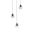 Elegant Lighting Eren 3 Light 12" Wide Crystal Multi Light Pendant Black