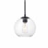 Elegant Lighting Baxter 8" Wide Mini Pendant Black / Clear