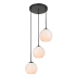Elegant Lighting Baxter 3 Light 18" Wide Multi Light Pendant with Frosted Glass Black / Frosted White