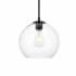 Elegant Lighting Baxter 10" Wide Pendant Black / Clear
