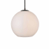 Elegant Lighting Baxter 14" Wide Pendant Black / Frosted White