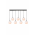 Elegant Lighting Baxter 7 Light 54" Wide Linear Pendant with Frosted Glass Black / Frosted White