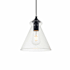 Elegant Lighting Destry 8" Wide Mini Pendant Black / Clear