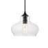 Elegant Lighting Destry 9" Wide Mini Pendant Black / Clear