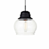 Elegant Lighting Kenna 8" Wide Mini Pendant Black / Clear