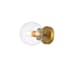 Elegant Lighting Mimi 6" Tall Wall Sconce with Clear Glass Shade Brass / Clear