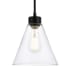 Elegant Lighting Mera 8" Wide Mini Pendant with Clear Glass Shade Black