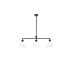 Elegant Lighting Mera 3 Light 38" Wide Linear Chandelier with Clear Glass Shades Black