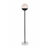 Elegant Lighting Eclipse Single Light 62" Tall Torchiere Floor Lamp with Frosted Glass Black