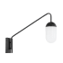 Elegant Lighting Kace Single Light 18" Tall Plug-In Wall Sconce with Frosted Glass Black
