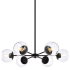 Elegant Lighting Briggs 6 Light 30" Wide Chandelier with Clear Glass Shades Black