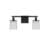 Elegant Lighting Phineas 2 Light 18" Wide Bathroom Vanity Light with Clear Royal Cut Crystals Black