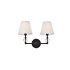 Elegant Lighting Bethany 2 Light 17" Wide Vanity Light Black / White
