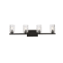 Elegant Lighting Cassie 4 Light 32" Wide Vanity Light Black / Clear